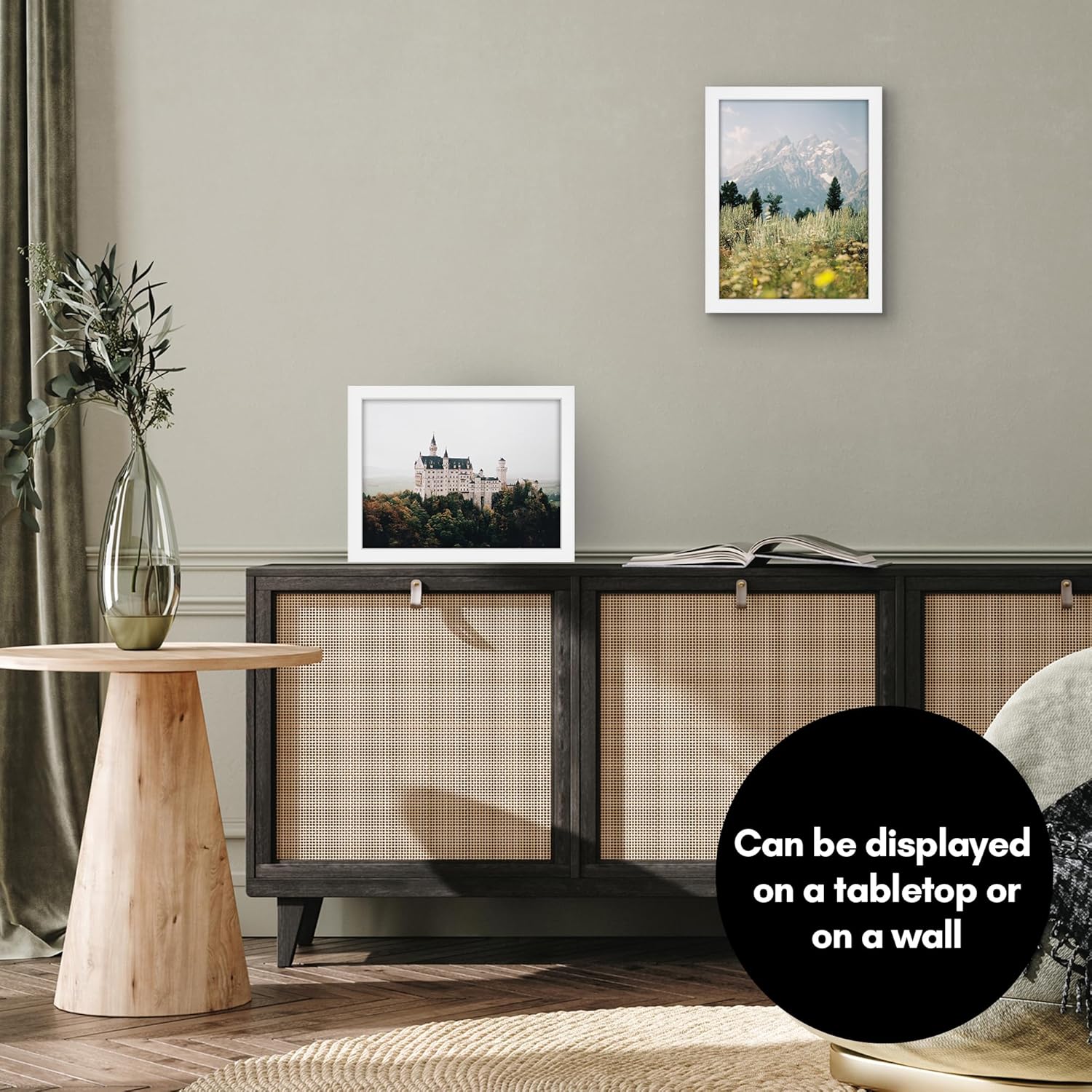 Americanflat 9x12 Picture Frame with Shatter-Resistant Glass - Signature Collection - Gallery-Style Frames Made of Engineered Wood - Photo Frame for Tabletop and Wall Display - White