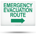 TRADESAFE Emergency Evacuation Route Arrow Right Sign – Wall Signs, Quick Install Aluminum Safety Sign, Light Reflective, UV-Resistant, Waterproof, 14” X 10” Signs for Business