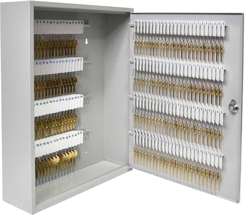 BankSupplies STEELMASTER 200-Key Cabinet | Piano Hinged Door | Steel Construction Key Lock Box