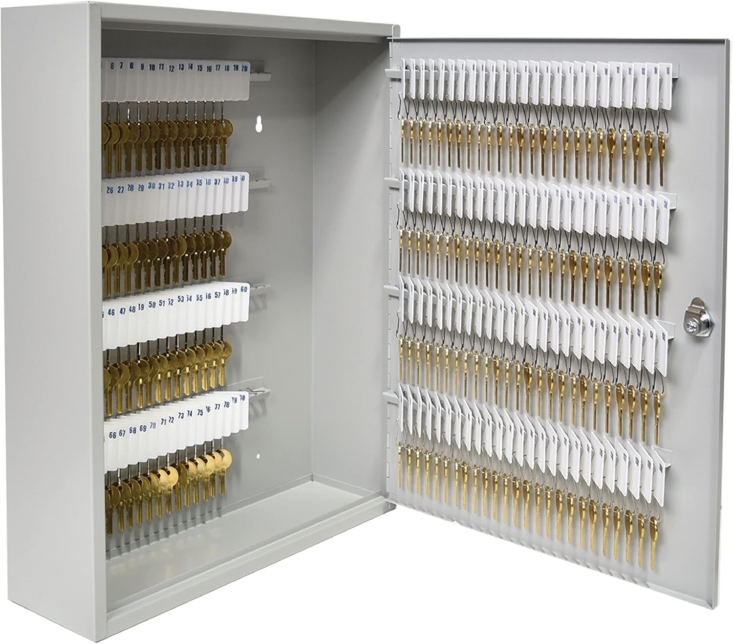 BankSupplies STEELMASTER 200-Key Cabinet | Piano Hinged Door | Steel Construction Key Lock Box
