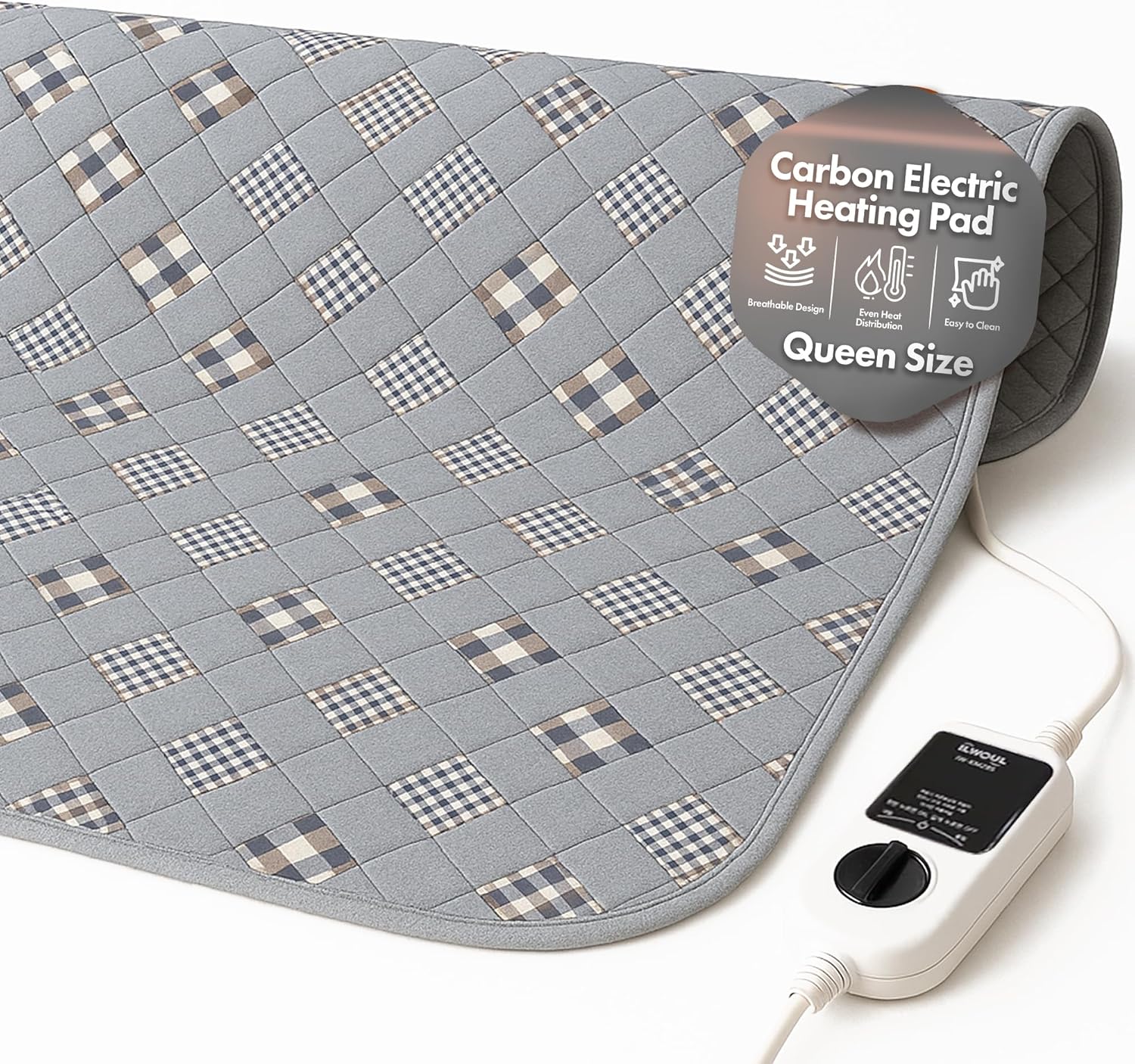 GML Bedding Heated Mattress Pad Toppers – Electric Bed Warmer with Smart Controller, Waterproof Quilted Layer, Adjustable Timer, Machine Washable, Dual Heat System for Comfortable Sleep, Queen 71x55