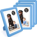 Blue 5x7 Picture Frame with Acrylic Front 4 Pack, ABS Frame for 5x7 or 4x9 Photos, Shatterproof UV-Resistant Tabletop Photo Frame, Vertical/Horizontal Display for Home Décor
