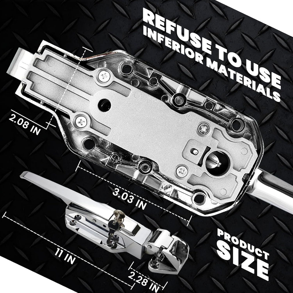 Walk in Cooler Door Handle, Walk in Cooler Door Closer Complete Latch Kit, Freezer Doors Handle, Coolers Radial Latch, Offset -1/8 in to 1/4 in(Flush) and 5.9" Solid Metal Interior Release Handle
