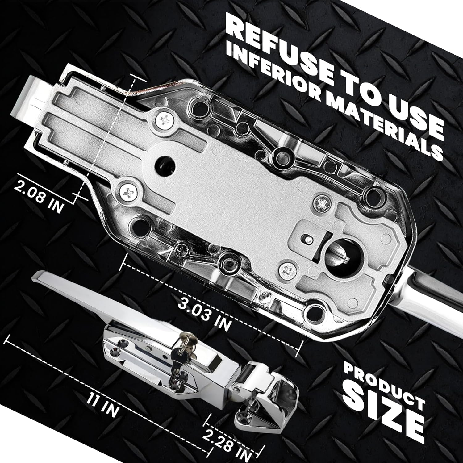 Walk in Cooler Door Handle, Walk in Cooler Door Closer Complete Latch Kit, Freezer Doors Handle, Coolers Radial Latch, Offset -1/8 in to 1/4 in(Flush) and 5.9" Solid Metal Interior Release Handle