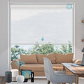 SmartWings Motorized Smart Blinds for Windows in Light Filtering, Electric Remote Roller Shades Compatible with Alexa/Google Home/Homekit, Custom Up to 110”W x 148”H, 5% Openness Aventus Ice