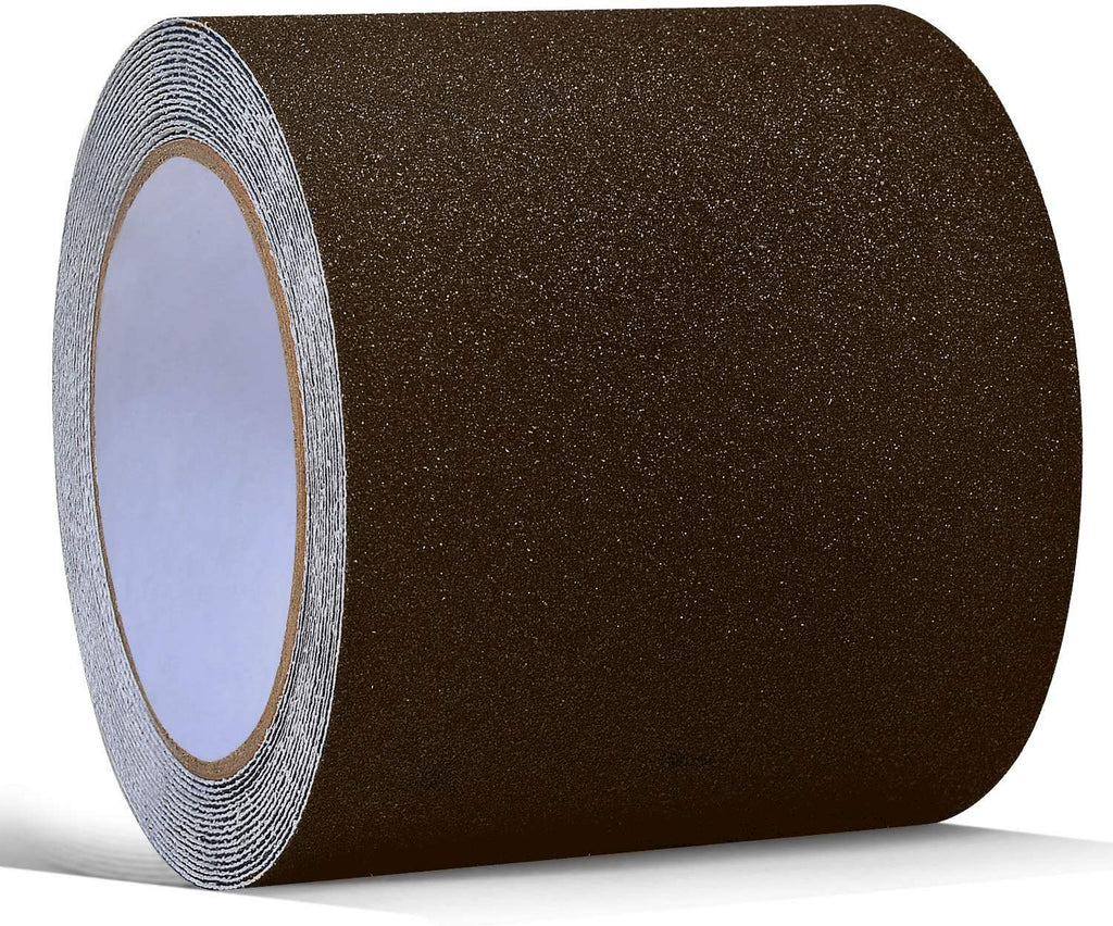 16.4ft X 4 Inch Non Slip Safety Grip Tape for Stairs Steps Non Skid Tread High Traction Friction/Strong Grip Abrasive Adhesive Hazard Caution Tape(4" Width, Brown)…