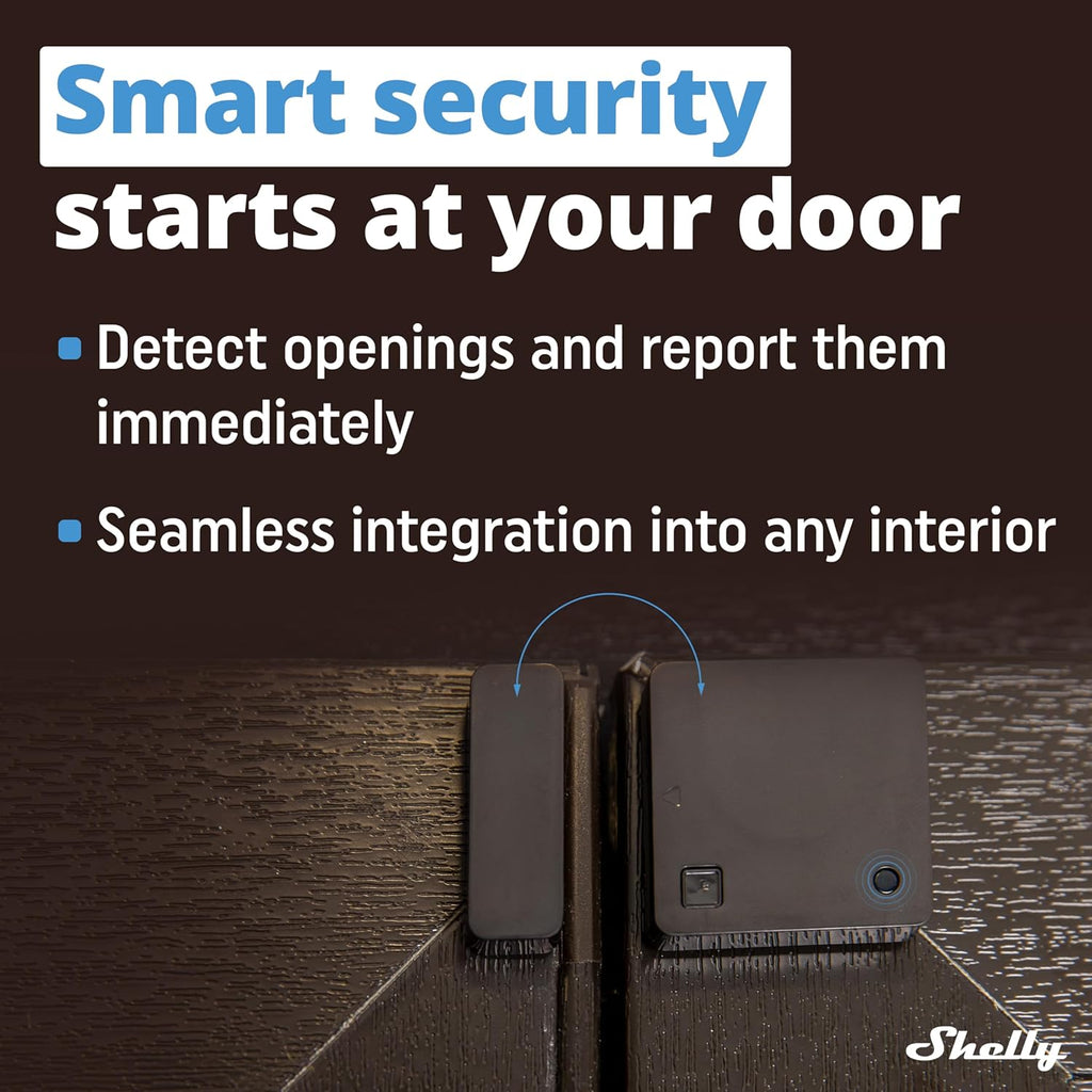 Shelly Blu Door/Window Black | Bluetooth Operated Sensor | Home Automation | iOS Android App | Alexa & Google Home Compatibility | Lux and Tilt Angle Measurement | Set Custom Activation Scenes