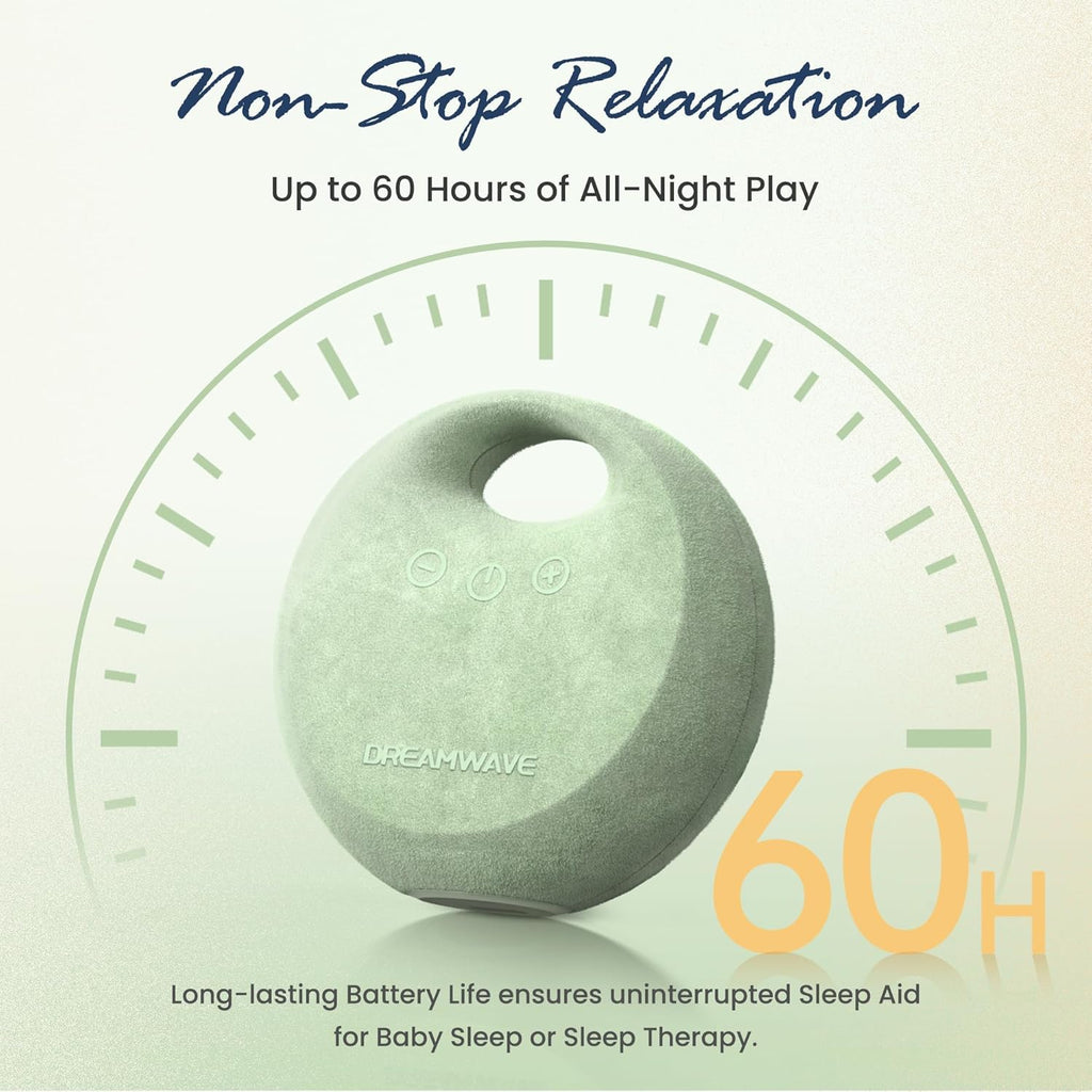 Dekala Dream Waver White Noise Sound Machine Baby Sleep Soother - 30+ Noise Nature Sounds, Portable Travel Noise Maker, 36h Rechargeable Battery, 10 Volumes & 4 Timer for Baby Adult