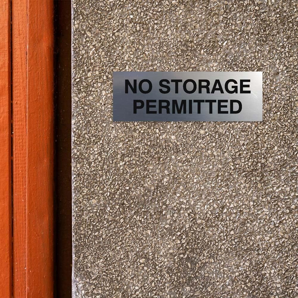 Signs ByLITA Basic No Storage Permitted Sign | Powerful Foam Tape (Black/Gold) - Large