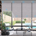 SmartWings Motorized Smart Blinds with Remote, Automatic Blackout Roller Shade Work with Alexa Homekit Thread Google Z-Wave, Electric Blind for Window, Custom Width Up to 110" W,Safari Rock Grey