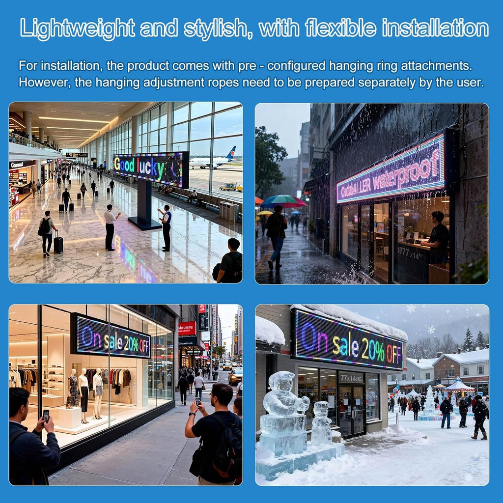 P10(77" * 14") Digital Led Car Signs For Window Matrix Panel Screen Panel Ticker Message Board Message Board Display Menu Board Electronic Board For Business