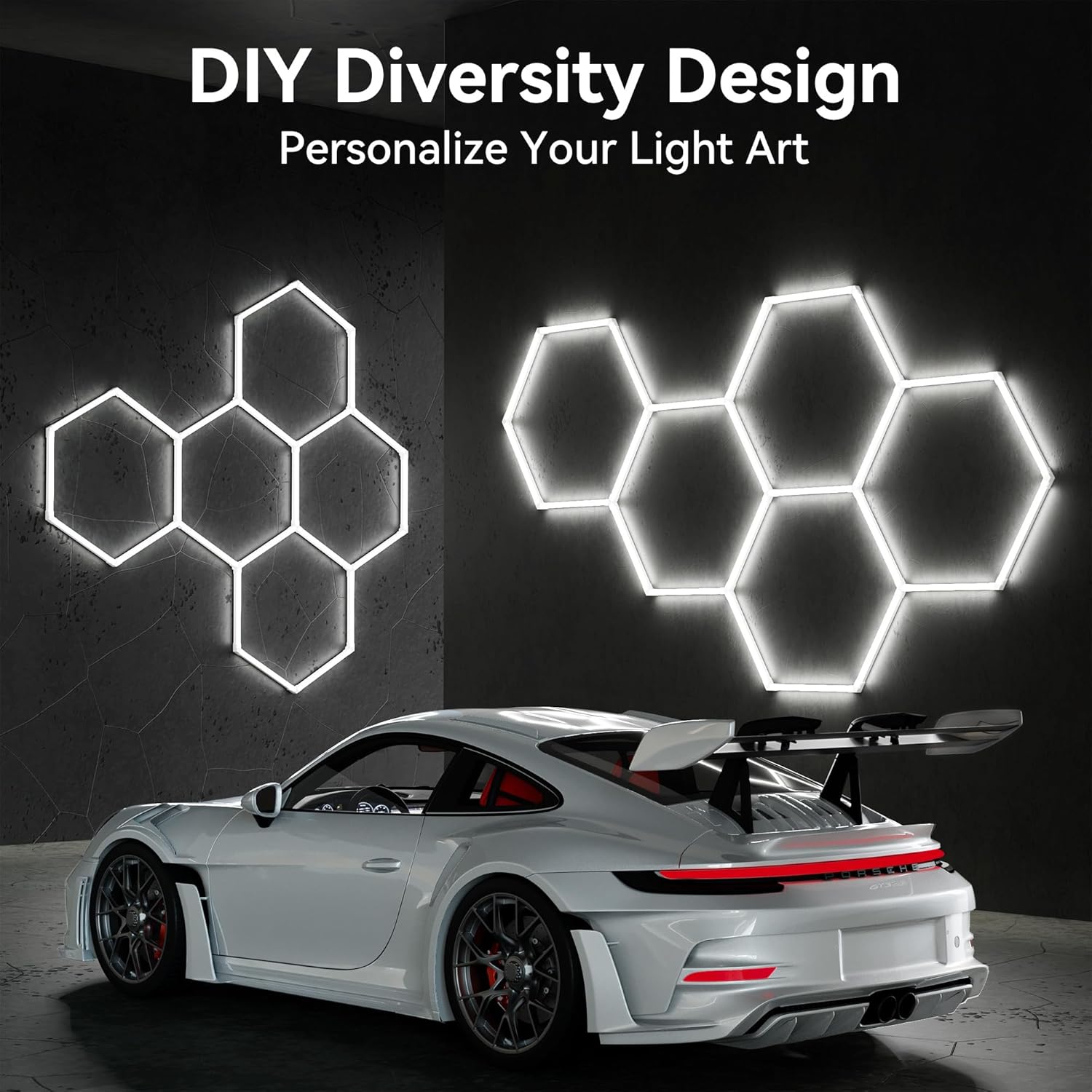 MODERN 22-Grid Hexagon LED Garage Lights, 89640 Lumens 6500K, Octagon Honeycomb Design for Garage, Workshop, Gym & Warehouse (83-Pack, White)