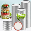 Aliggbent Canning Lids 200 PCS Mason Canning Jar Lids 70MM Regular Mouth Reusable Leak Proof Split Type Lids Food Grade and Anti-Rust Silver Jar Secure Caps and Bands with Silicone Seals Ring