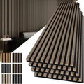 Art3d 4-Pack 108" x 12" Acoustic Wood Panels for Wall, Soundproof Wood Slat Panel for Wall and Ceiling, 3D Fluted Sound Absorbing Paneling for Interior Wall Decor, Living Room, Bedroom - Walnut
