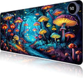 Heated Mouse Pad with 3 Levels Heated & 3 Hours Auto Shut-Off Mouse Pad for Warming Hands in Office Home, 31.5" x 13"Large Safe Desk Mat Hand Warmer，Forest Glowing Mushroom