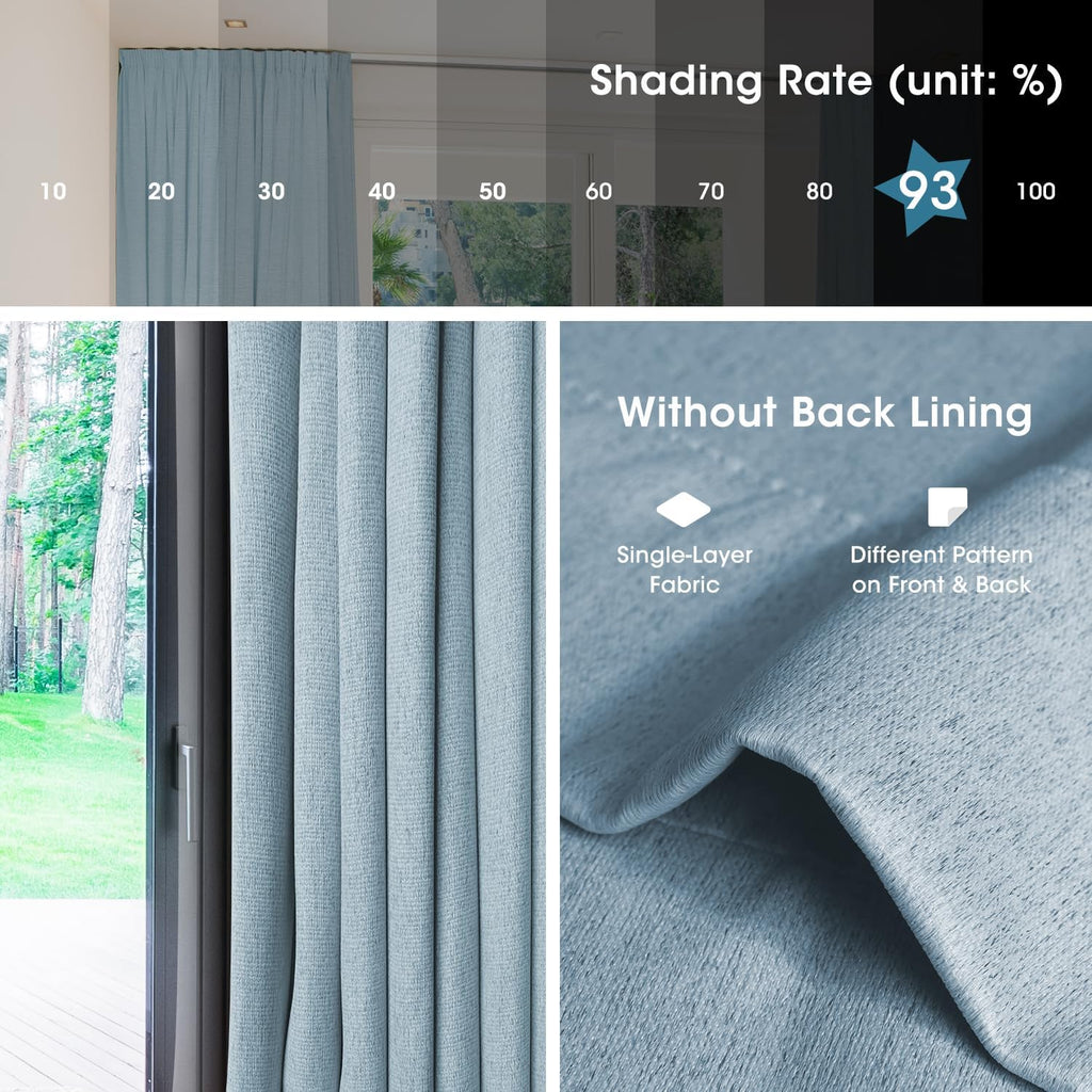 SmartWings Automatic Curtain Opener with Drapery, Motorized Vertical Blinds with Remote, Electric Closet Doors Sliding Panels Compatible with Alexa Google Homekit, 93% Blackout Greyish Blue