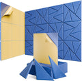 12 pack Acoustic Panels With Self-Adhesive, 12"X 12"X 0.4"Sound Proof Foam Panels, Sound Panels High Density, Soundproof Wall Panels for Home Studio Office Sky Blue