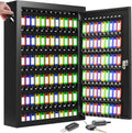 150 Keys Cabinet Organizer Wall Mount, Heavy Duty Key Lock Box with Key Hooks & 150 Tags Key Labels, Security Lockbox for Valets, Hotels, Car, Office Key Management & Storage
