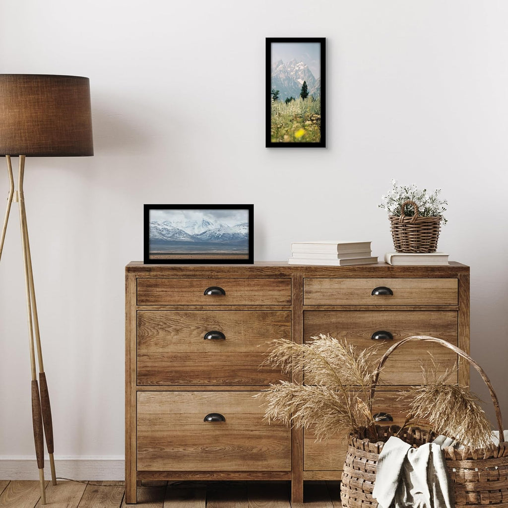 Americanflat 6x12 Picture Frame with Shatter-Resistant Glass - Signature Collection - Gallery-Style Frames Made of Engineered Wood - Photo Frame for Tabletop and Wall Display - Black