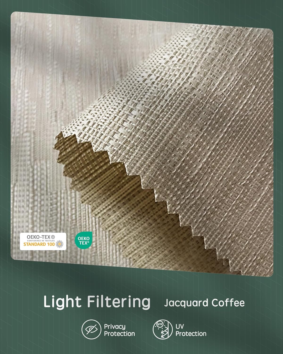 Yoolax Motorized Shades Dual Control, MotionFlex Motorized Roller Shades with App & Manual Control, Pull Down Automatic Shades for Indoor Windows, Custom Size(Light Filtering Jacquard Coffee)