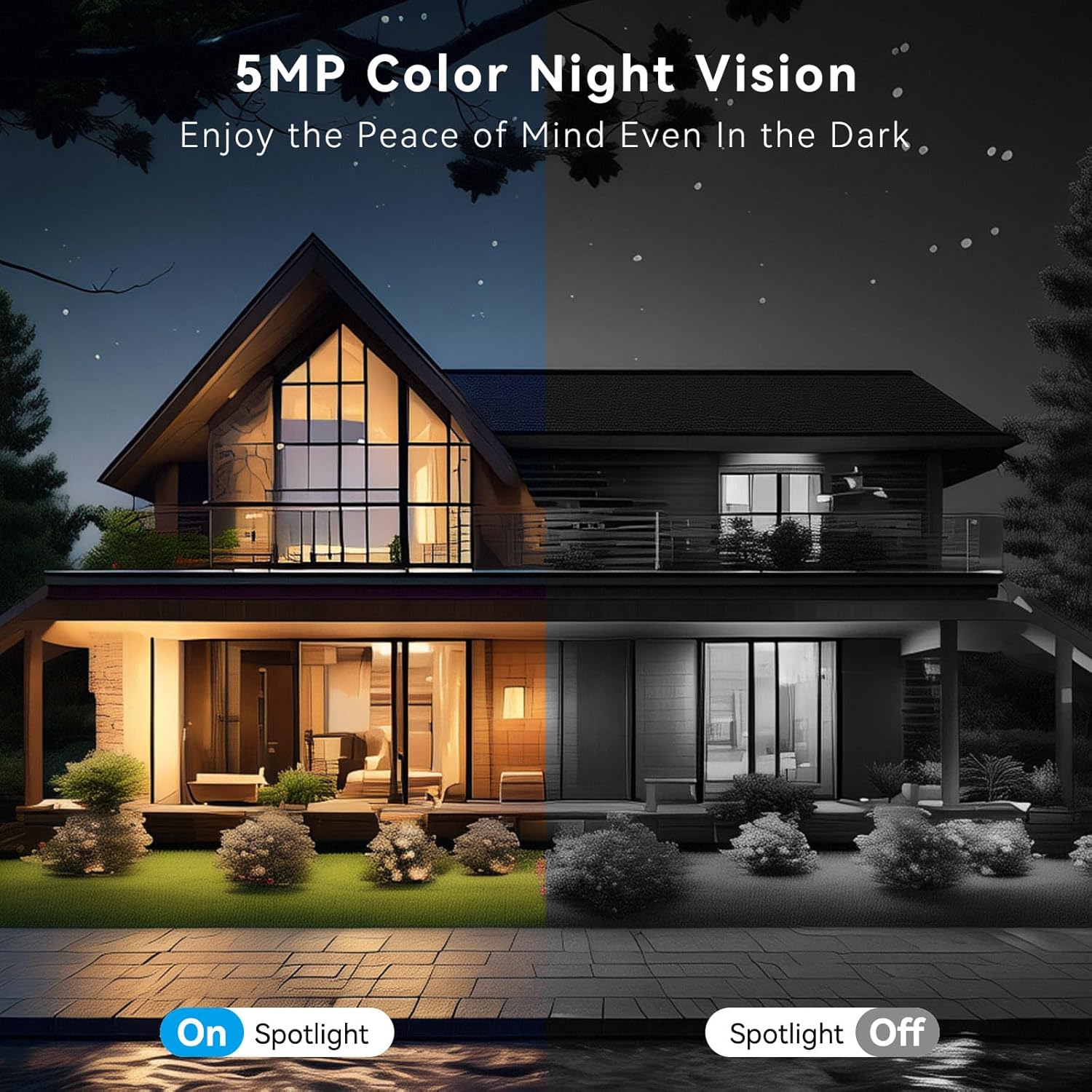 5MP Wireless Home Security Camera System with 12.5" Monitor, 4PCS CCTV PTZ Camera Security System Support 5G/2.4G WiFi, Motion Detection, Color Night Vision, 4K 10CH NVR with 1TB Hard Drive