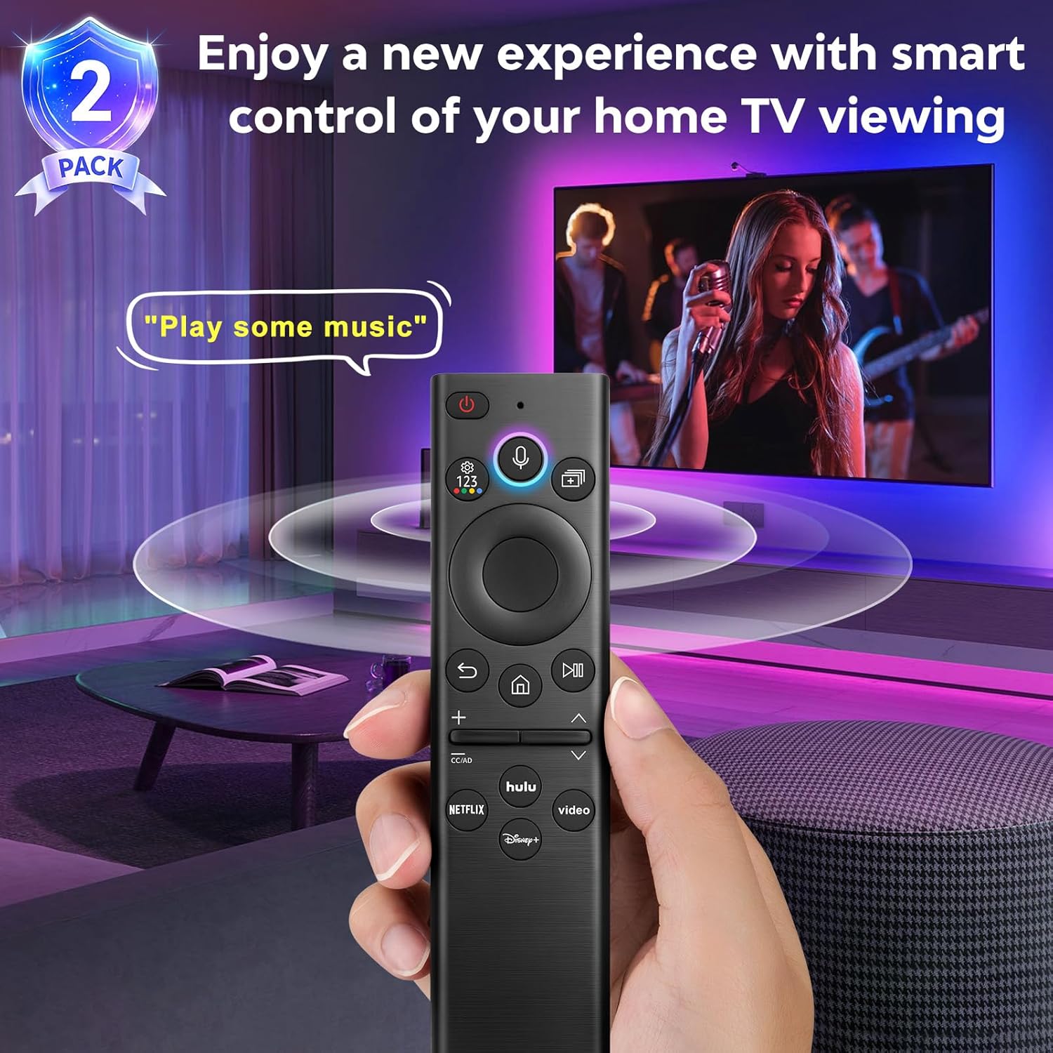 Replacement-Voice-for-Samsung-Smart-TV-Remote-Control-Universal BN59-01385A Compatible with Samsung Frame Curved QLED Crystal UHD TVs
