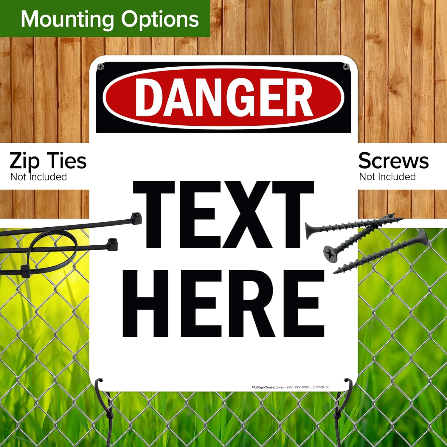 Custom Danger Sign, OSHA Sign, 24x30 Inches, 55 mil thick HDPE (high density polyethylene), Made in USA by My Sign Center