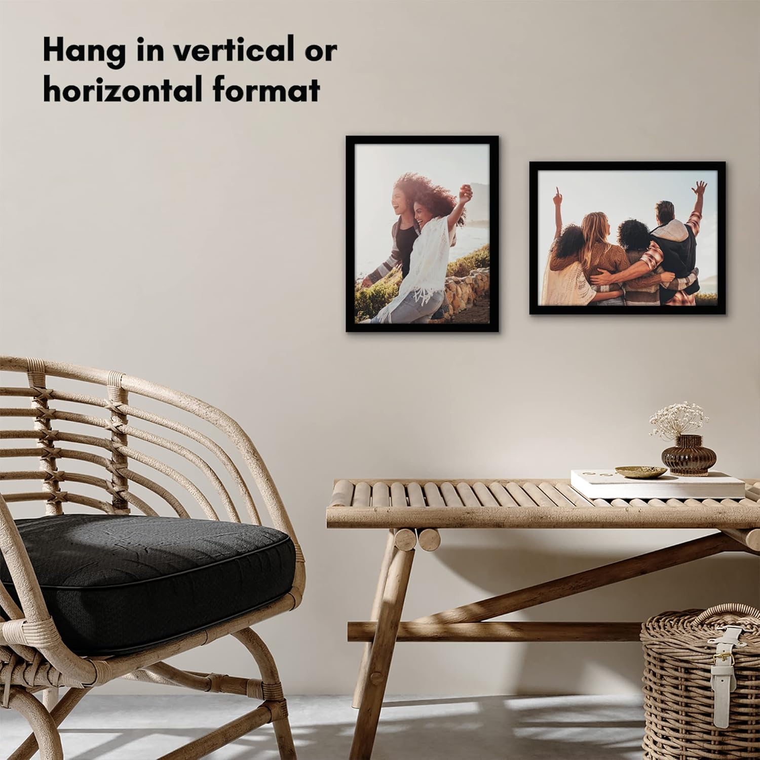 Americanflat 12x16 Picture Frame with Shatter-Resistant Glass - Signature Collection - Gallery-Style Frames Made of Engineered Wood - Photo Frame for Wall Display - Black