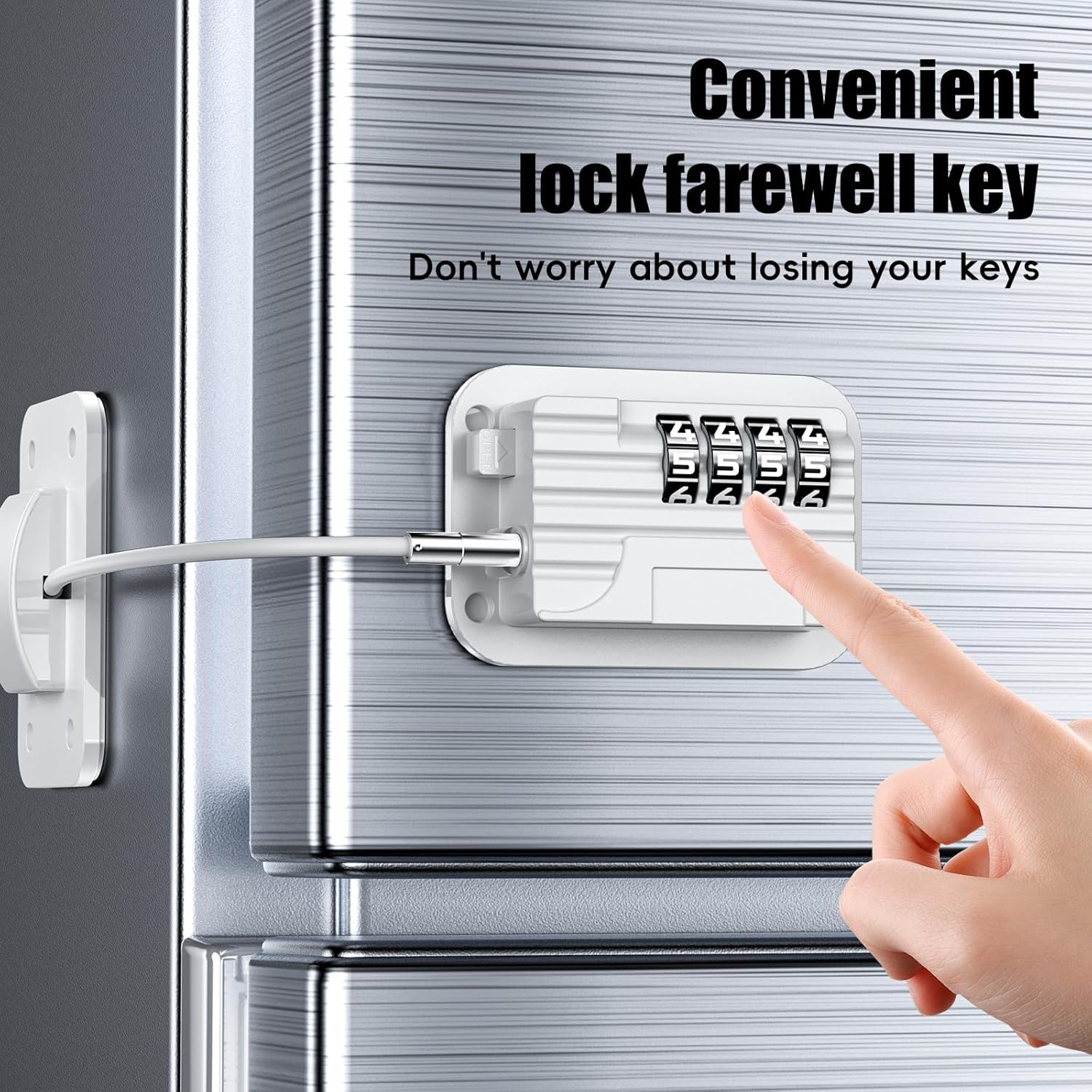 Upgraded Refrigerator Combination Locks- Changeable Password Fridge Locks for Kids, Toddlers and Children, Child & Baby Proofing Safety Door Lock for Cabinet and Drawers Windows (White-2 Pack)