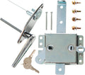 Garage Door Lock Kit, L-Handle Lock with Inside Slide Lock Latch Mechanism, Home Improvement Door Lock