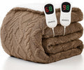 Heated Electric Blanket Queen Size-84"x90" Heating Blanket with 10 Heating Levels & 5 Time Settings Over-Heat Protection，Winter Warmer for Adults with ETL Certification（Beige）