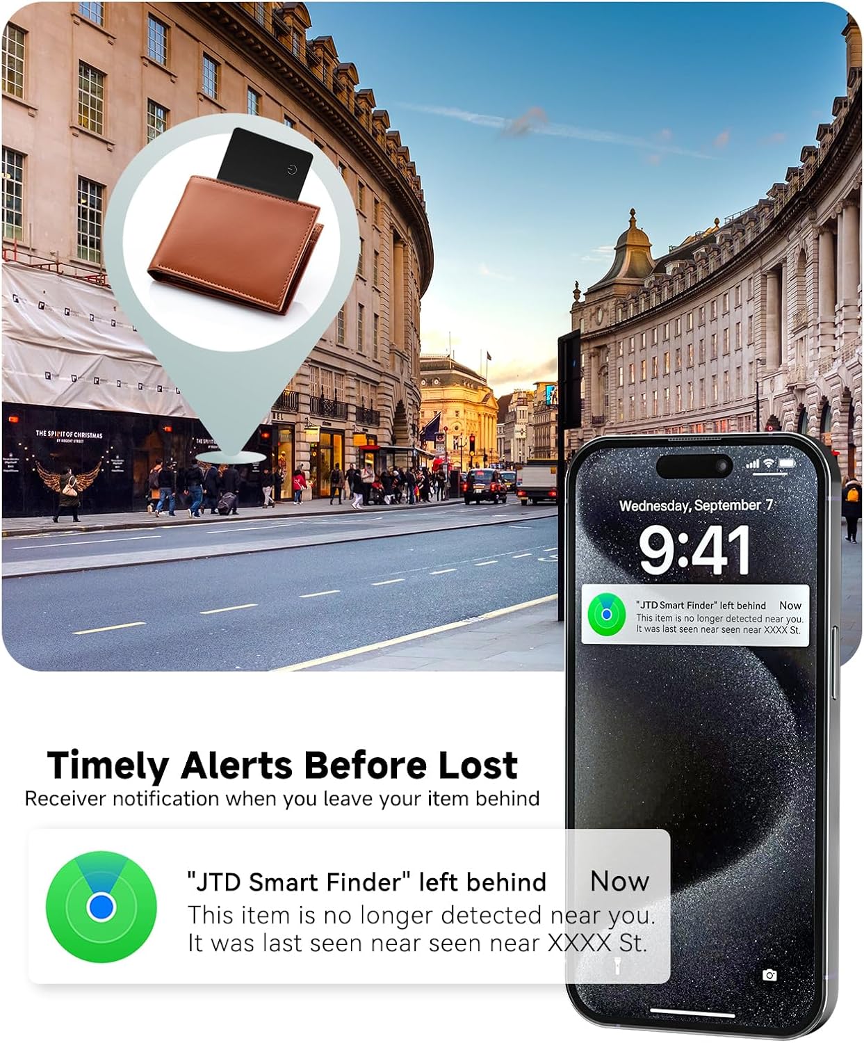 JTD 2 Pack Wallet Tracker Card - Apple Find My Tracker (iOS Only), 0.07in Thin IP68 Waterproof Bluetooth Card Finder, Item Locator for Luggage, Passport, Purse, Backpack