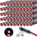 50Pcs 8MM (5/16") Indicator Light 12V 24V Metal Pilot Lamp Lights Aluminum Black Anodized Waterproof ip67 Red Signal Lamp Light(12V-24V Black Anodized-Red)