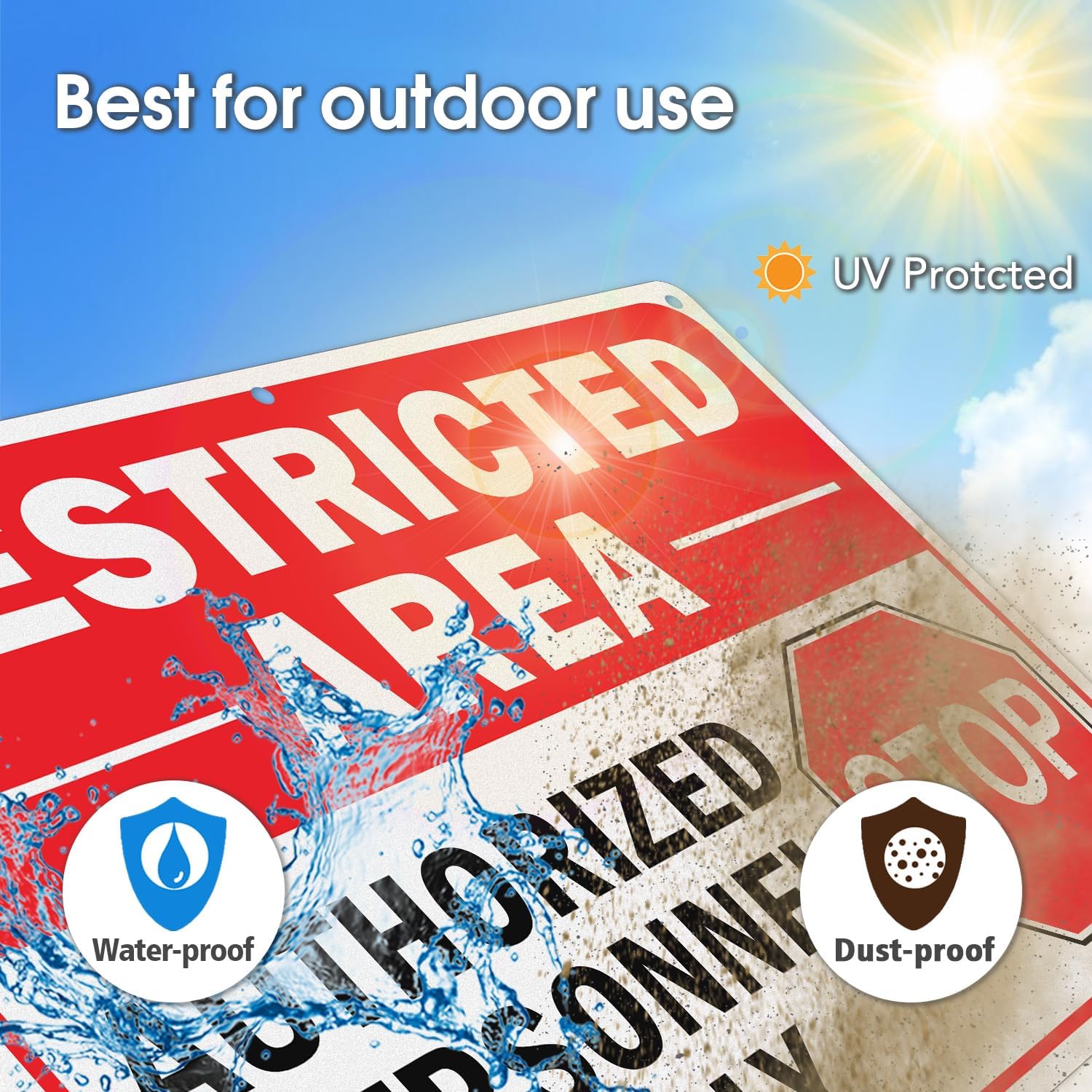 GicnKeuz Large Restricted Area Sign, 14x10 Inches Do Not Enter - Authorized Personnel Only Signs, Rust Free.40 Reflective Aluminum, Fade Resistant/Waterproof, 6 Pre-drilled Holes (1 Pack)