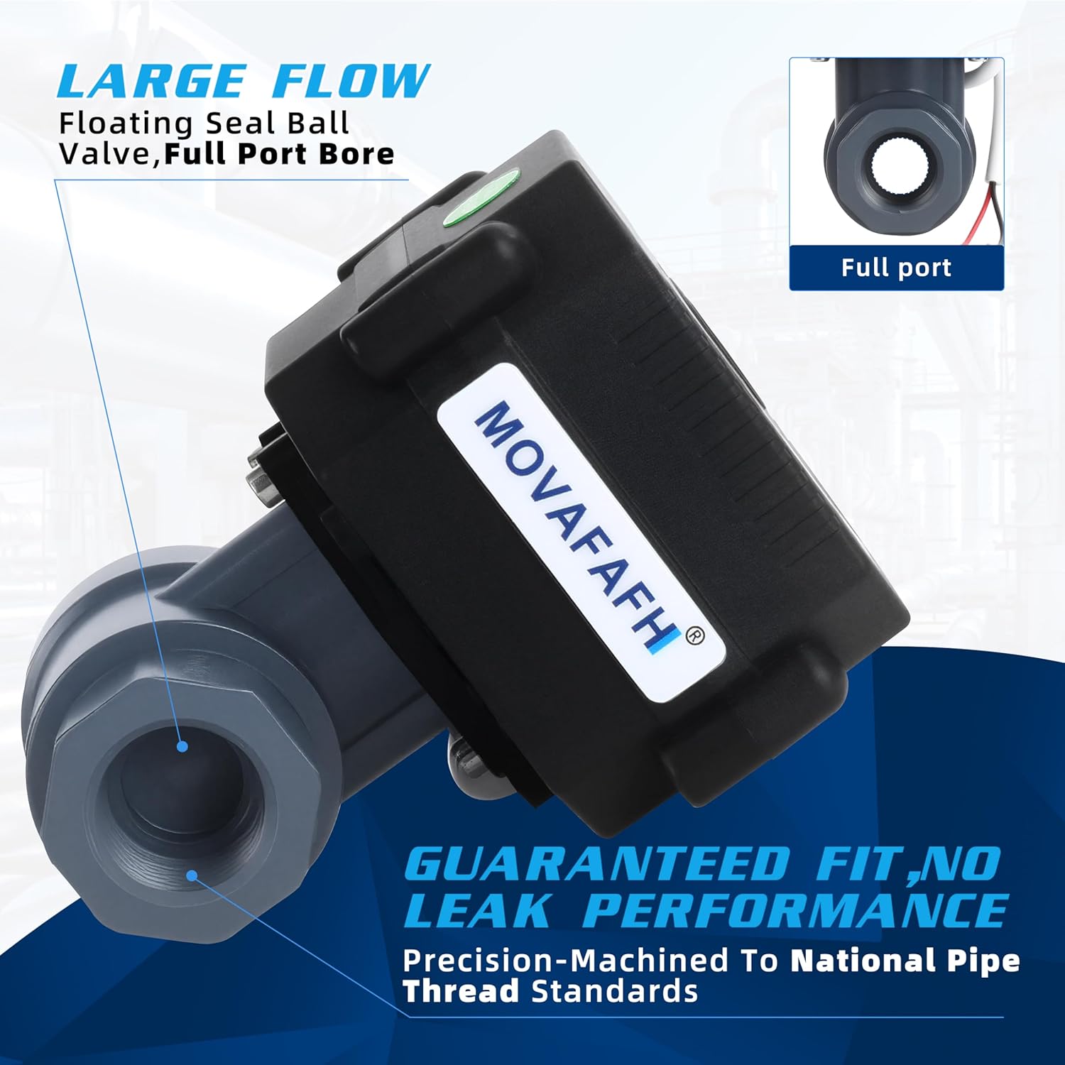 Electric Motorized Ball Valve- UPVC Electrical Ball Valve with Full Port, 9-24V AC/DC and 2 Wire Auto Return Setup(1"), 30Pack