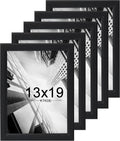KTKDE 13x19 Picture Frame Set of 5, Wooden frames black, Vertical & Horizontal Wall Hanging for Wall Display,Studio Gallery Photo Frame for Photos, Posters & Art Prints