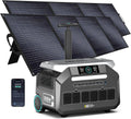 IEE 3200W Portable Power Station P3200 with 2x400W Solar Panel, 2048Wh Solar Generator, 1800W AC Charging, AC Outlets x 4, LiFePO4 Battery Power Station for Home Backup, Camping, RV, Emergency