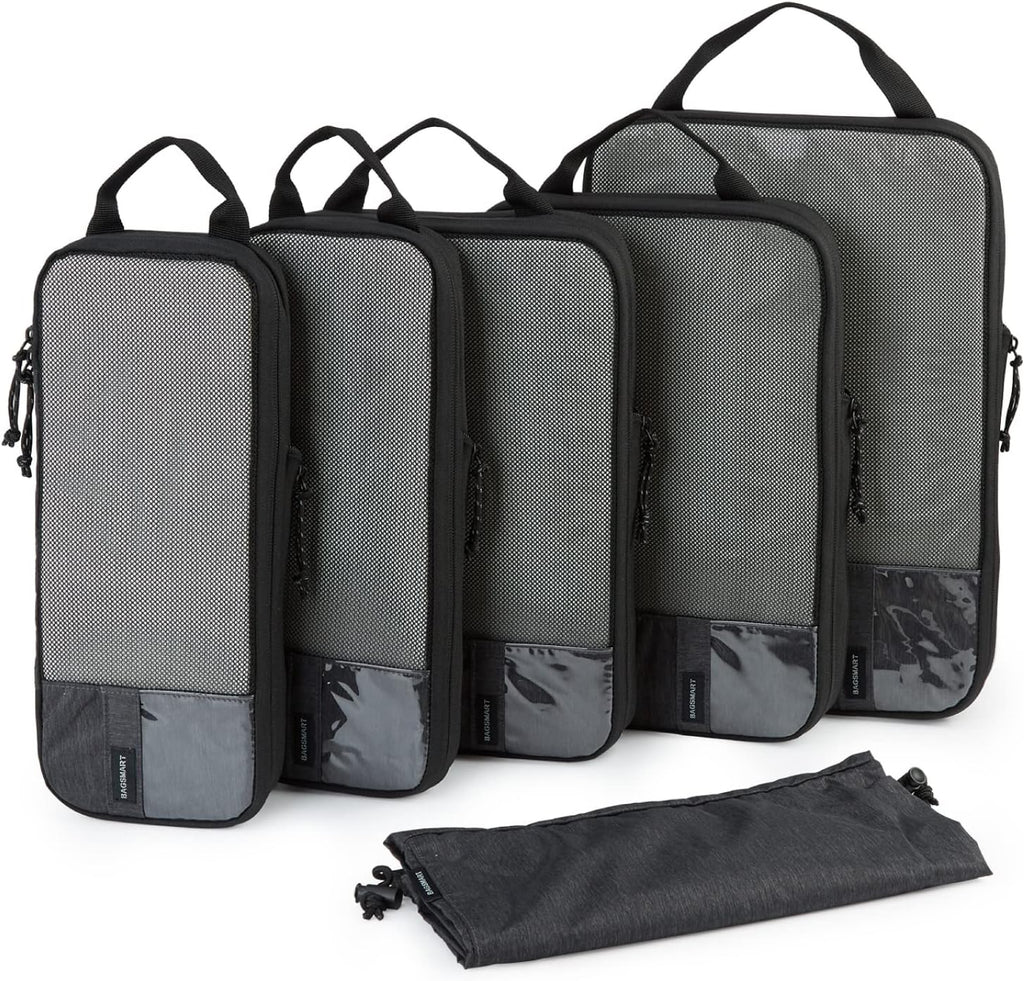 BAGSMART 6 Set /4 Set/2 Set Compression Packing Cubes for Travel, Lightweight Luggage Organizer Bags, Durable Space Saver Bags Travel Essentials