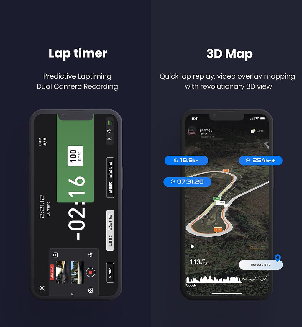 New dragy GPS Based Performance Meter, up to 25Hz GPS Laptimer, Upgraded UBLOX 10th Gen High Performance GPS Module, Trusted by Million Users, USB-C Charging Port (DRG70-C)