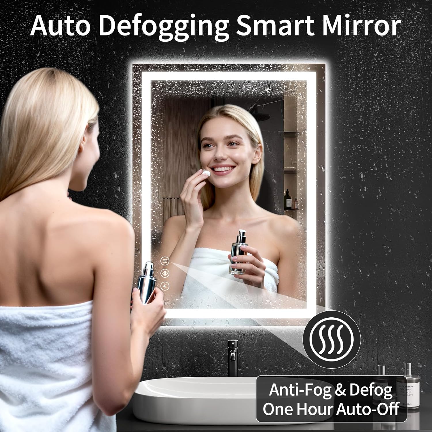 20"x28" LED Bathroom Mirror with Lights, Dimmable，Anti-Fog，Bathroom Vanity Mirror for Wall, Backlit + Front Lit, Memory Function, Shatter-Proof，Tempered Glass
