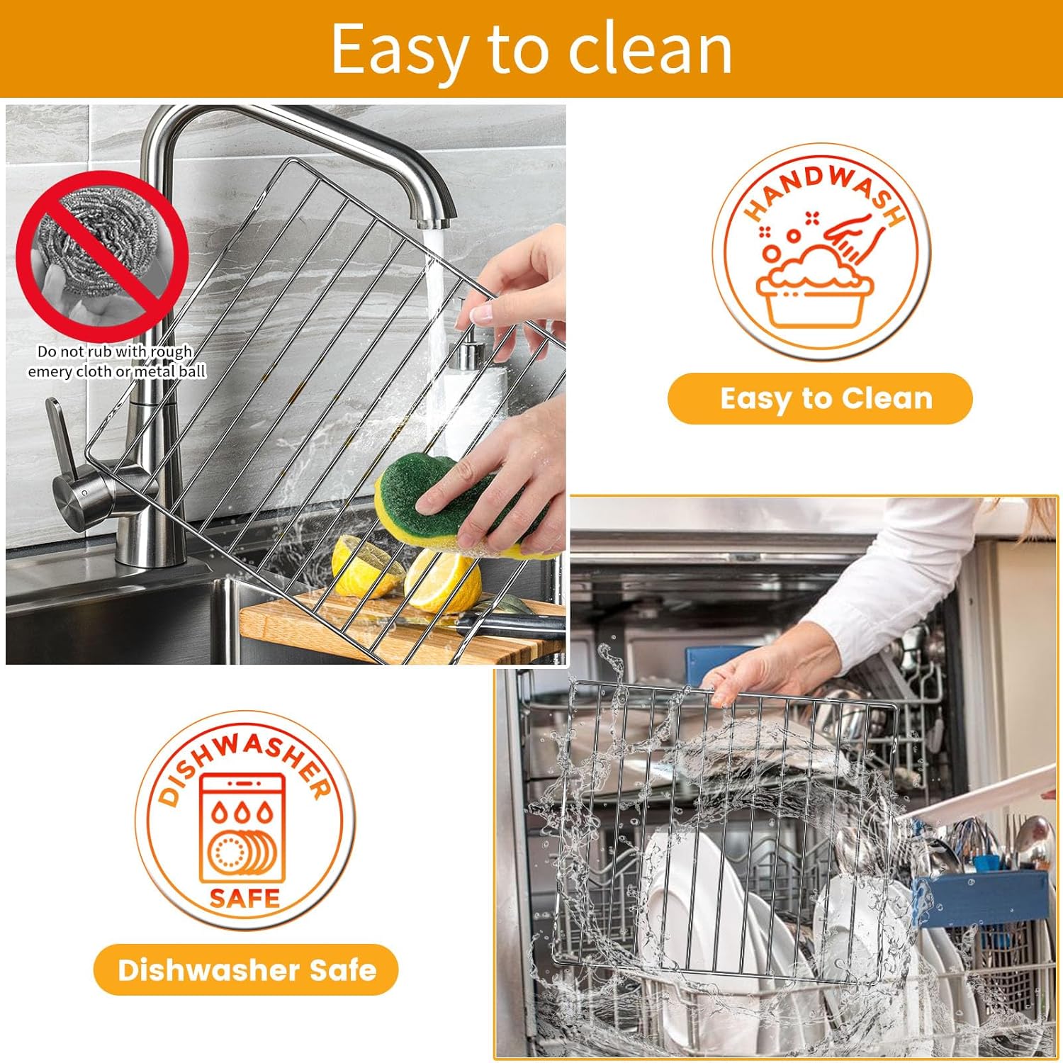 Air fryer Rack for Ninja Flip Toaster Oven & Air Fryer SP151, 13.5''× 11.8'' Food Grade Stainless Steel Air Fryer Accessories Replacement Parts Grill Rack, Dishwasher Safe