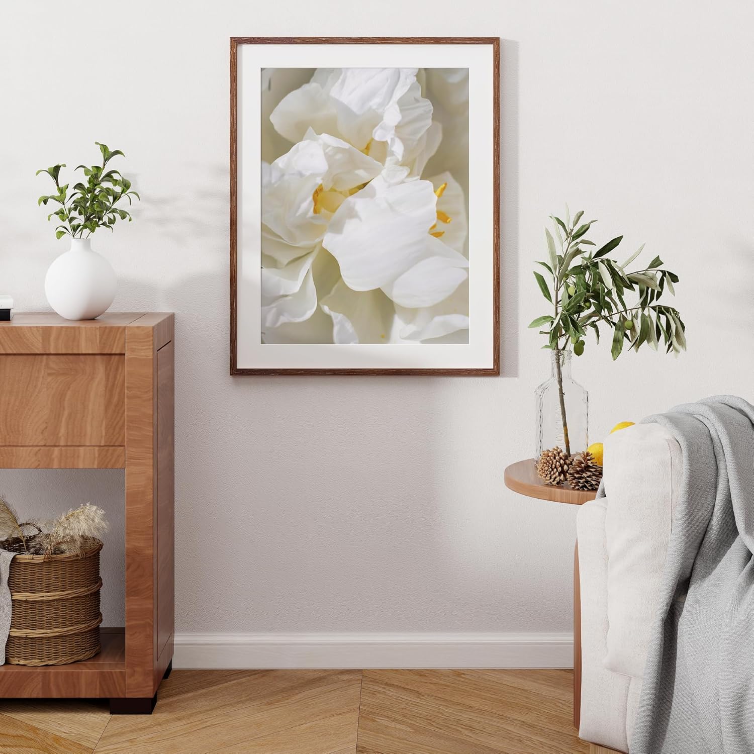 23x29 Oak Wood Frame, 23"x29" Poster Frame, 23 x 29 Picture Frames with Mat for 19x25, Rustic Wood Frames 23 by 29 with Real Glass, 23" x 29" Art Frame, 23x29 Puzzle Frames (Walnut Color, 1 Pack)