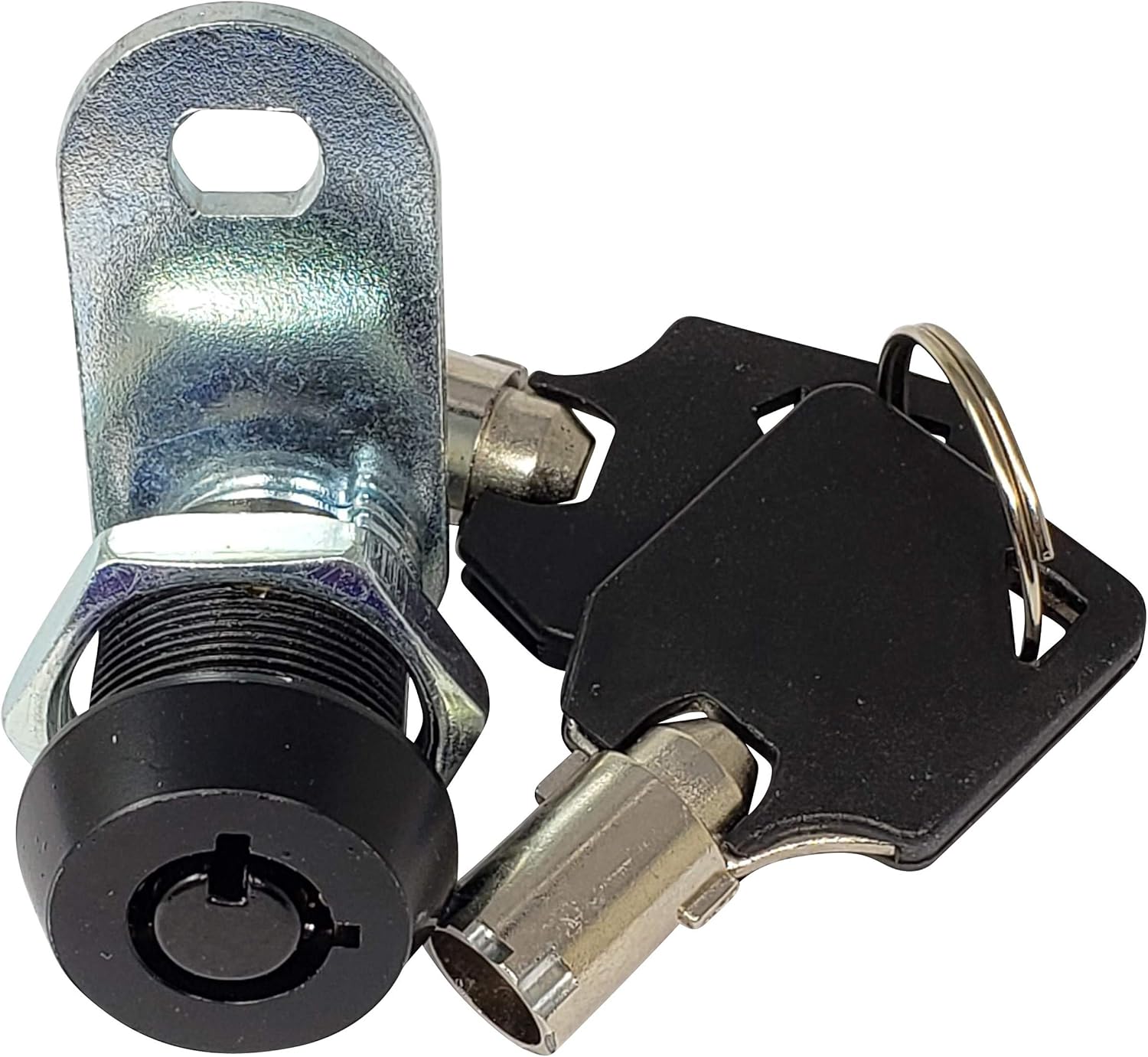 Admiral Locks Tubular Cam Lock, Keyed Alike Removable Key RV Compartment Storage Lock Cabinet Locks (Black Pack of 2, 5/8" 90°)