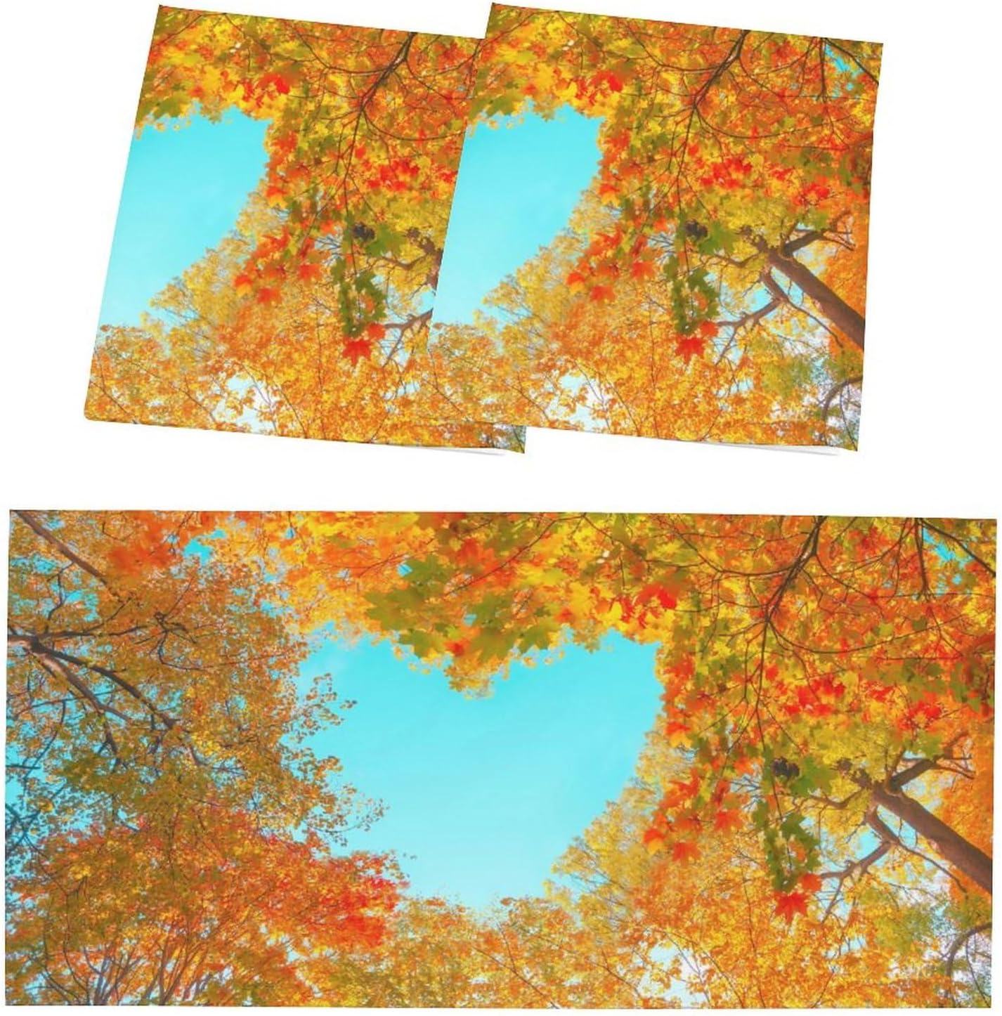 2PCS Fluorescent Light Cover for Ceiling Light Autumn Leaf Patten Magnetic Light Cover Shade Panel,Decorative Film Filter for Reducing Harsh Glare Flicker Home School Office Decorations
