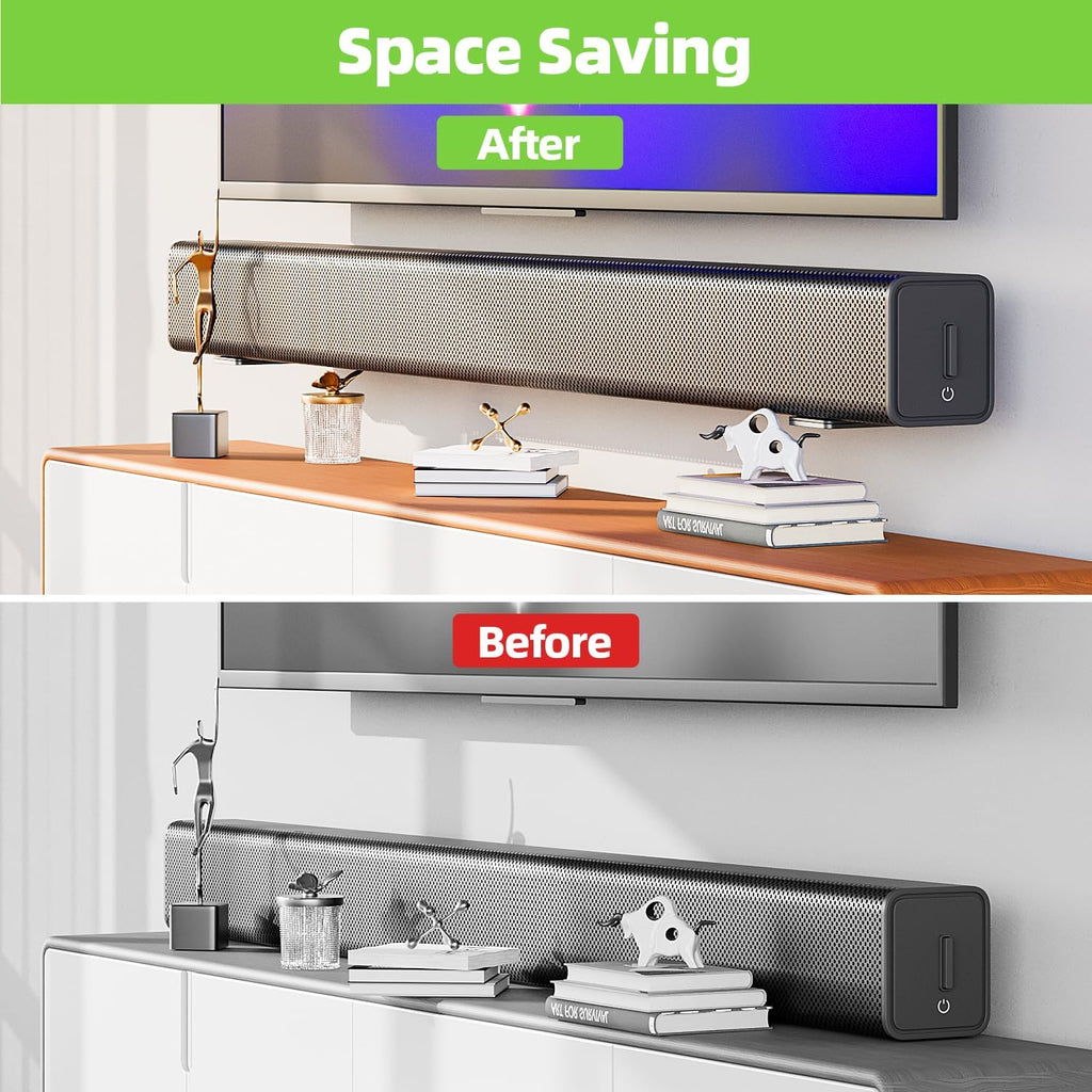 USX MOUNT Soundbar Mount for Samsung, Sony, LG, Vizio, Bose, Onn & More Sound Bar Mounts-Universal Soundbar Mounting Bracket Under TV, Floating Speaker Wall Mount 1 Pair Soundbar Shelf
