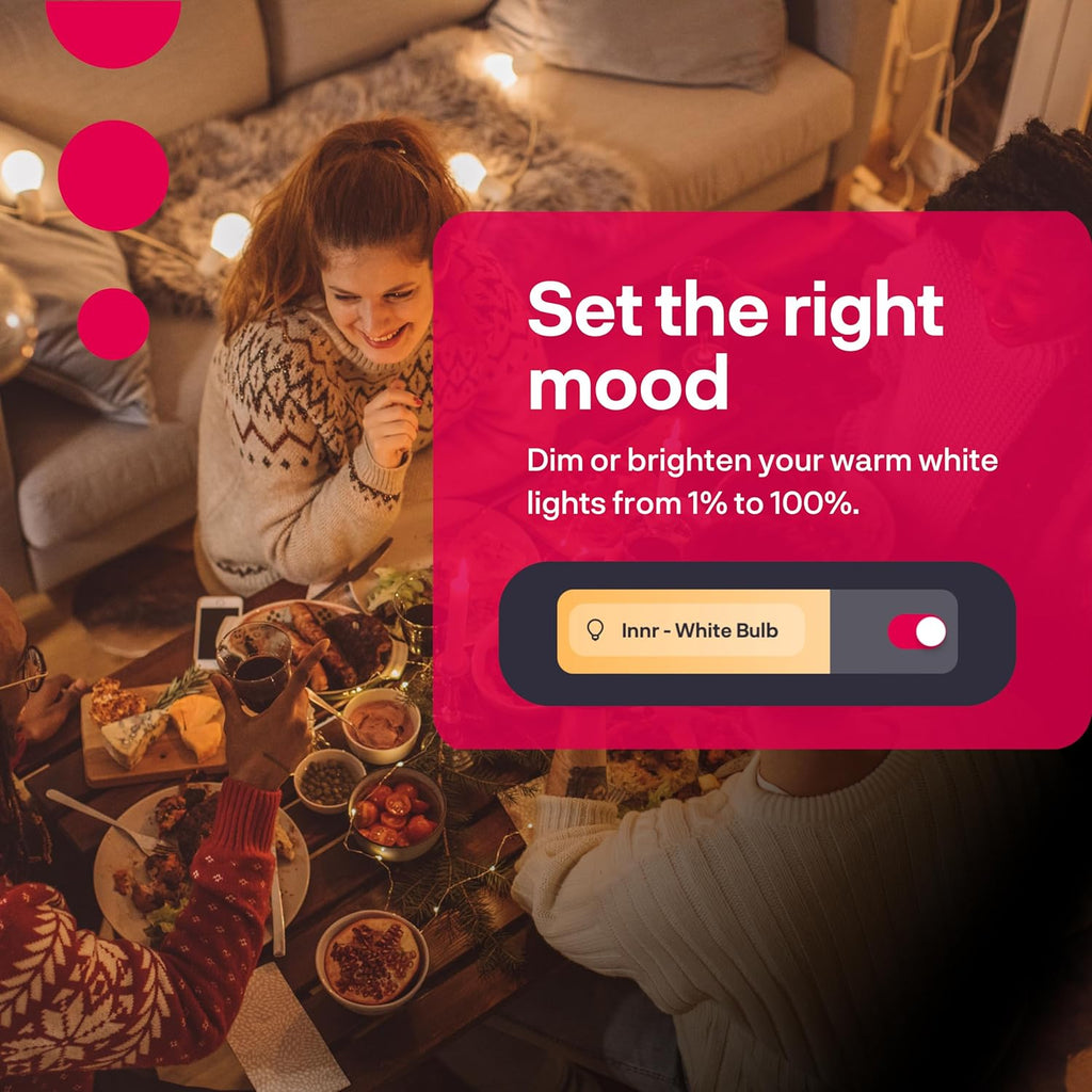 innr Smart Light Bulbs, A19 Zigbee, Works with Philips Hue* and Alexa (Bridge Required), Soft White Light Bulb, Dimmable, E26 LED Bulb 60 Watt, Warm White, 830lm, 4-Pack