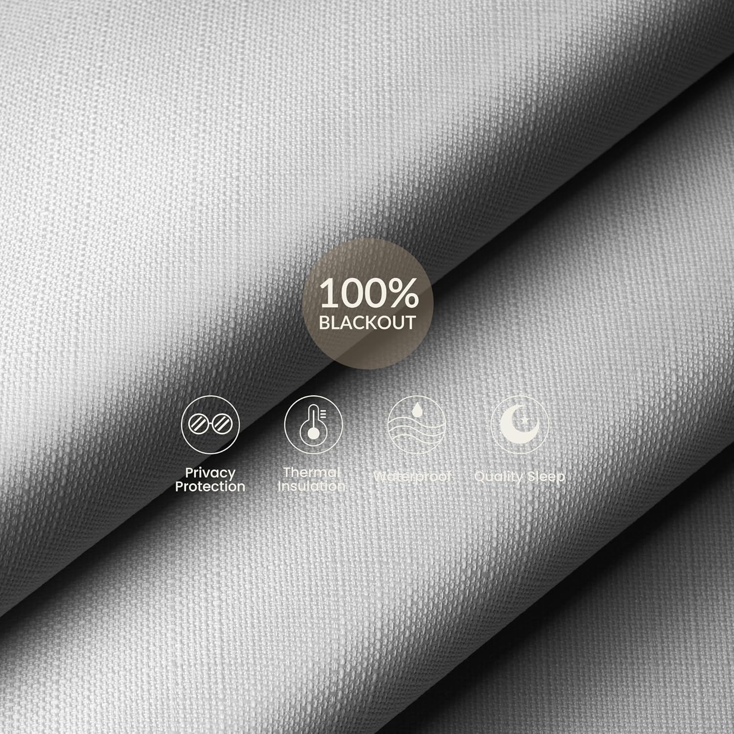 Blackout Linen Roller Shades for Windows Cordless Room Darkening Roller Blinds Easy to Install with Cassette Valance Black Out Window Shades for Home Office Living Room White,24" W x 84" H