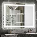 VooBang LED Bathroom Mirror 32 x 48 inches - 3 Adjustable Lighting Modes Lighted Smart Bathroom Vanity Mirror, Anti-Fog, Memory Function, Tempered Glass, Wall Mounted Horizontally Vertically