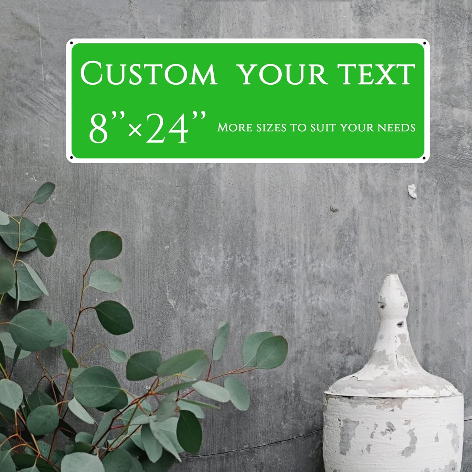 Custom Sign, Custom Indoor/Outdoor Decorative Sign，Aluminum Weatherproof Metal Sign Multiple Sizes, Reflective double-sided, Business, Workplace, office, Home, Delivery Signs(8 * 24 Inch)