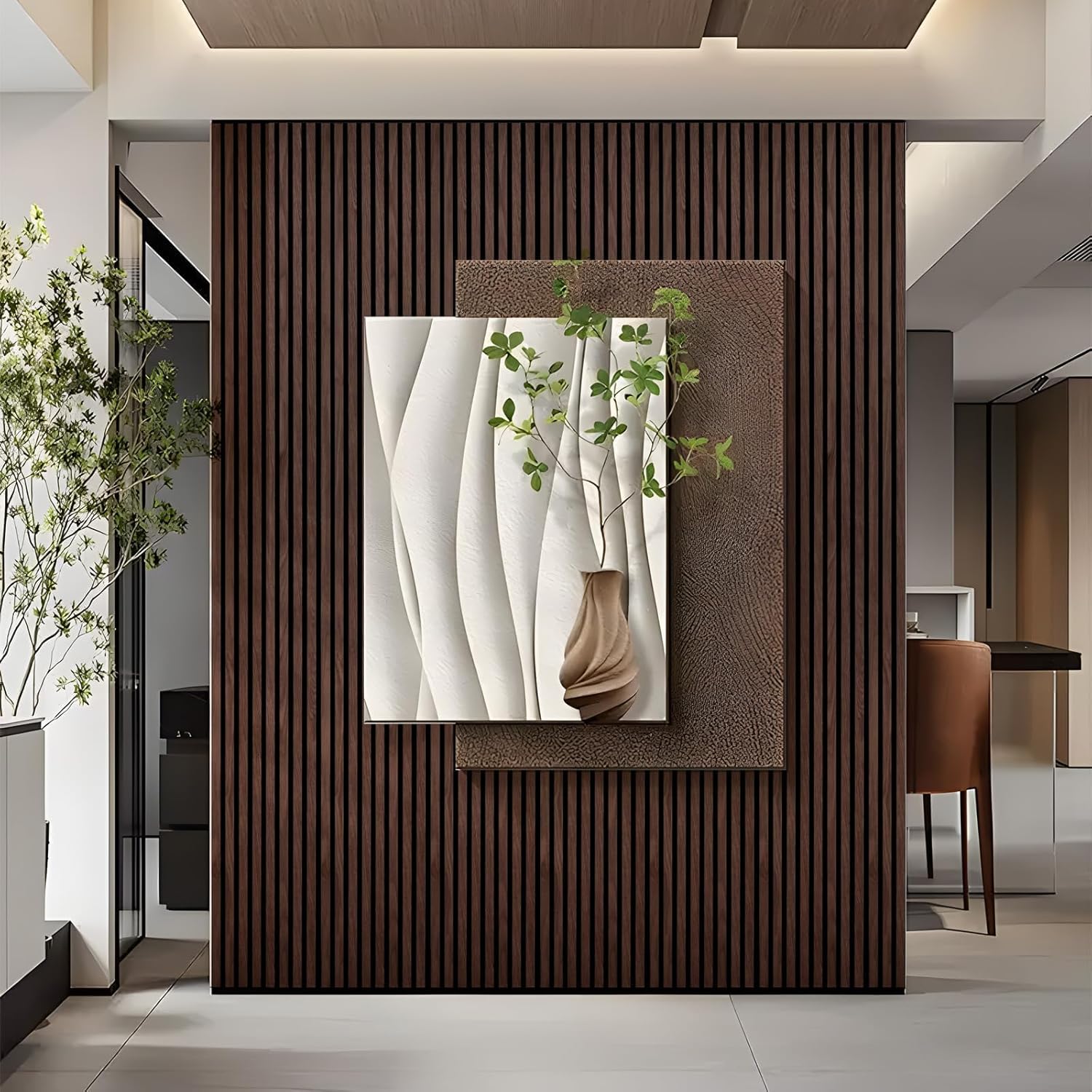 Wood Panels for Wall - Oak Acoustic Wall Panels - 4PK Wall Wood Panels - 94.49” x 12 - Soundproof Wall Panels for Decor - Acoustic Slat Wood Wall Panels for Interior Decoration of Walls (Oak) (Walnut)